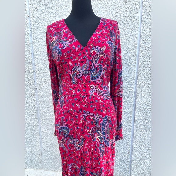 & Other Stories Pink Paisley Long Midi Dress Size 12 - Picture 10 of 11